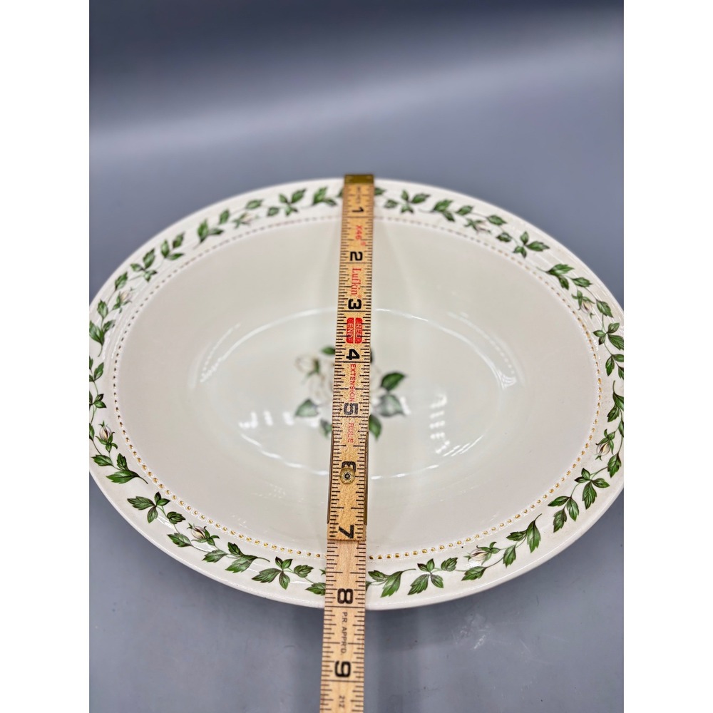 Hall Superior Quality Cameo Rose Oval Serving Bowl Vintage Mary Dunbar 10 Inch - Picture 6 of 7